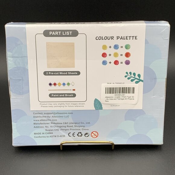 Allessimo Create + Paint Kit Tiger For 5+ Kids DIY Art Project Craft Set - Picture 2 of 2